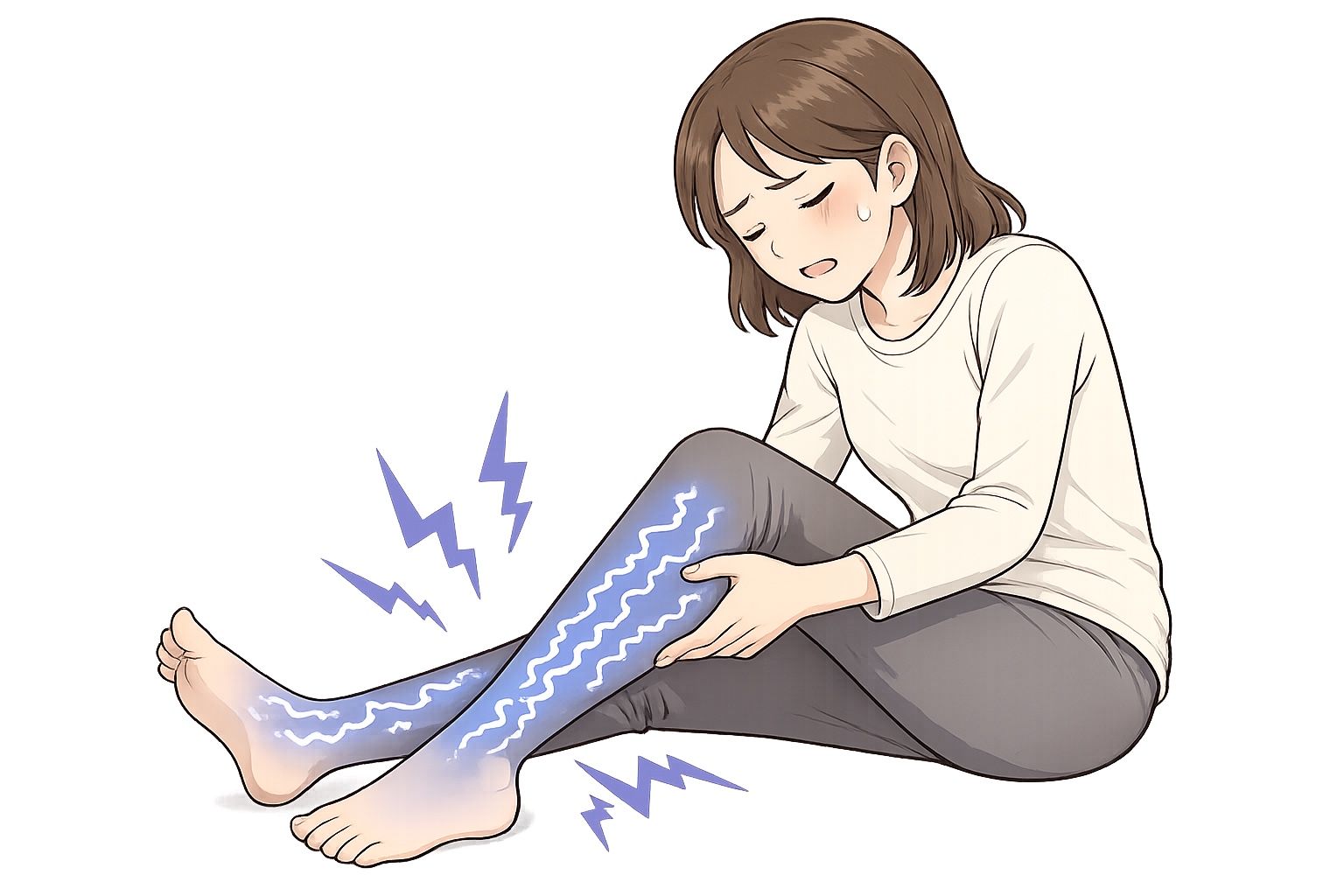 足のしびれや神経症状を表すイラスト